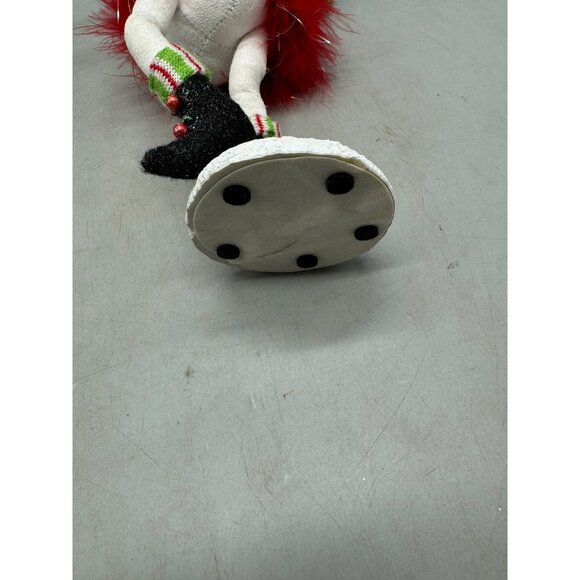 Handcrafted Christmas Reindeer Figurine With Red Feather Skirt & Antlers READ - Picture 7 of 9